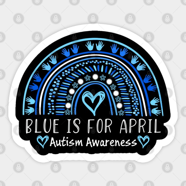 Blue Hands and Hearts Autism Awareness Month Sticker by Dibble Dabble Designs